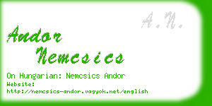 andor nemcsics business card